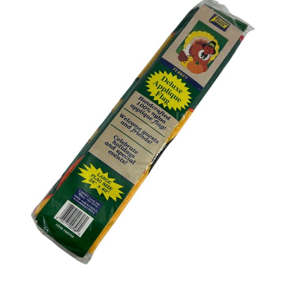Meadow Creek Turkey Yard Flag Applique 28" X 40" Thanksgiving Garden Outdoor New - Picture 1 of 6